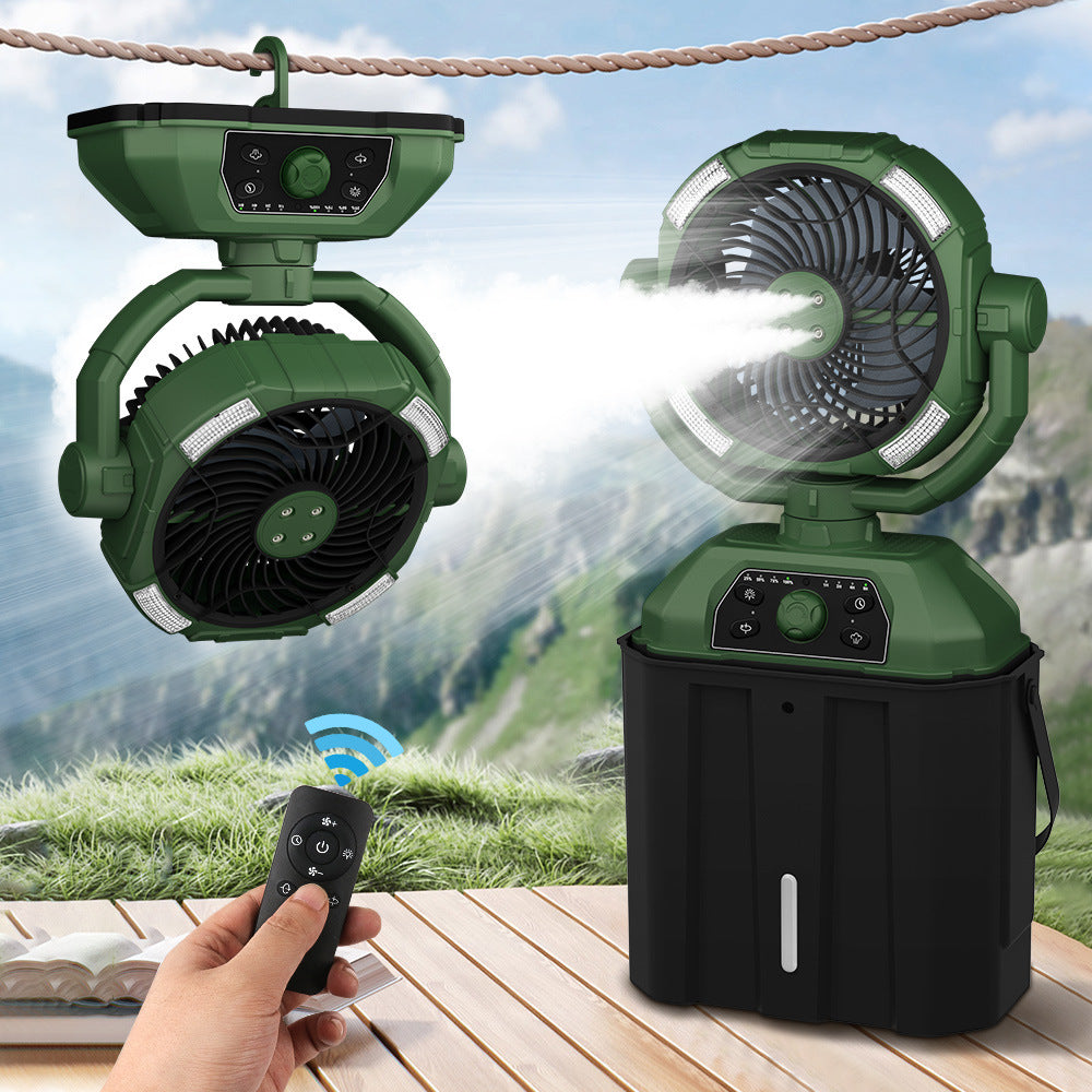 Portable USB Rechargeable Camping Fan with Misting Function