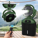 Portable USB Rechargeable Camping Fan with Misting Function