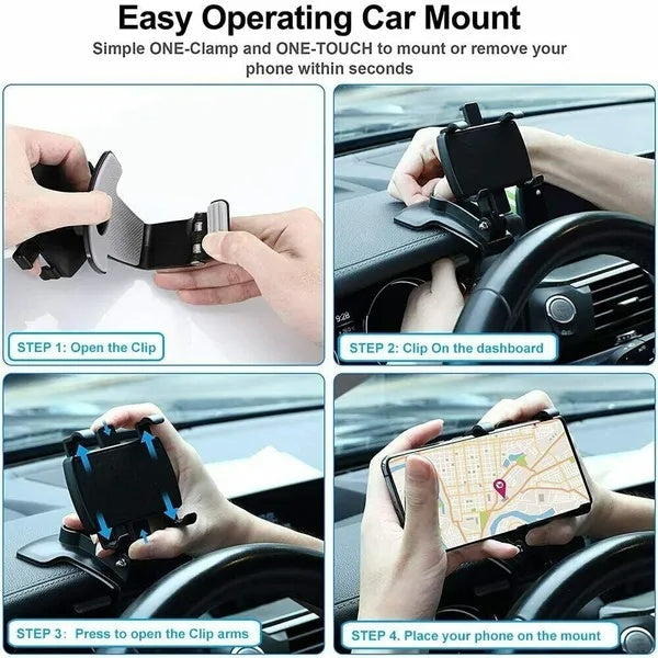 Car dashboard phone mount suction cup base detail
