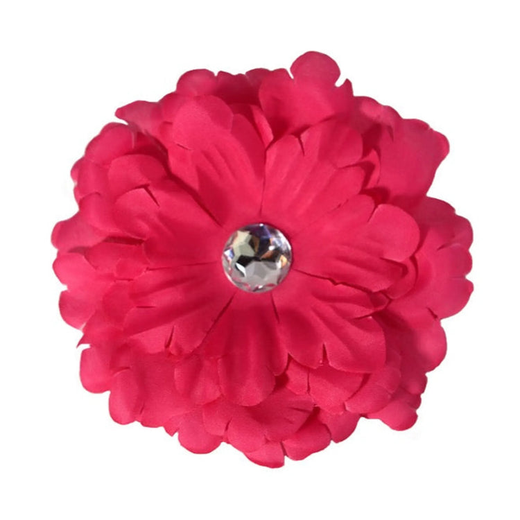 Daisy flower pet bow, black, angled view