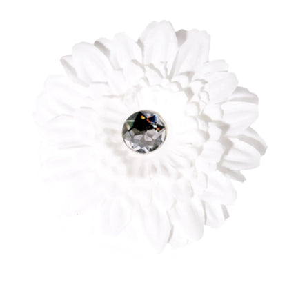 Daisy flower pet bow, purple, close-up