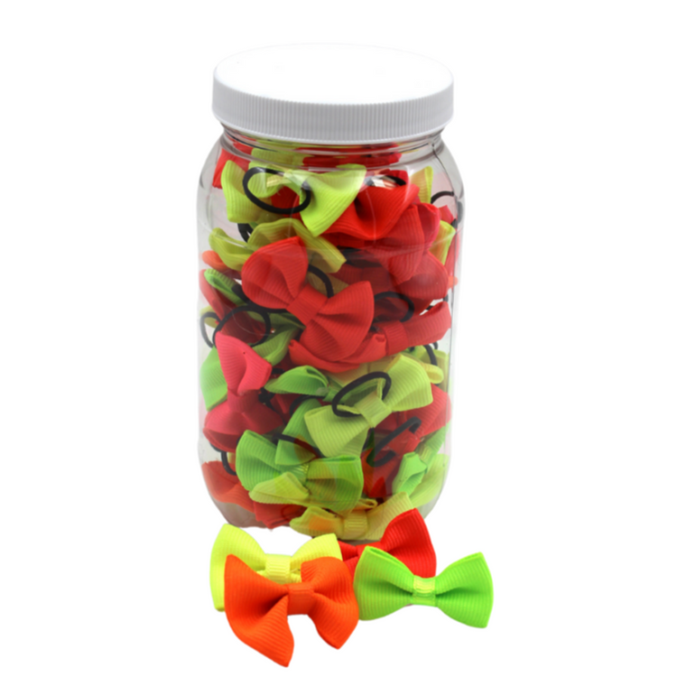 Neon Dinky Dog & Cat Grooming Bows Jar