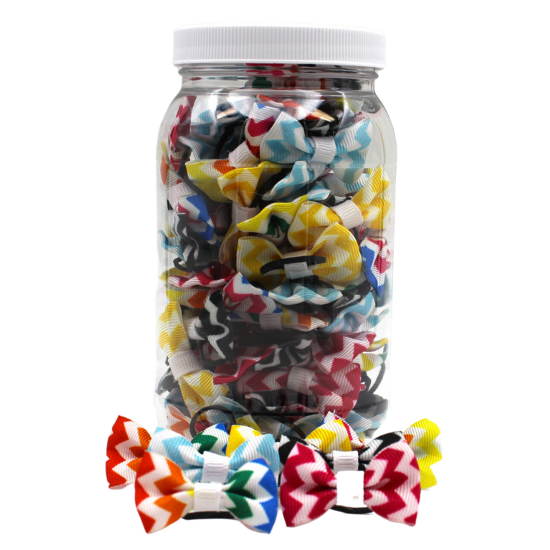 Chevron Dinky Dog & Cat Grooming Bows Jar