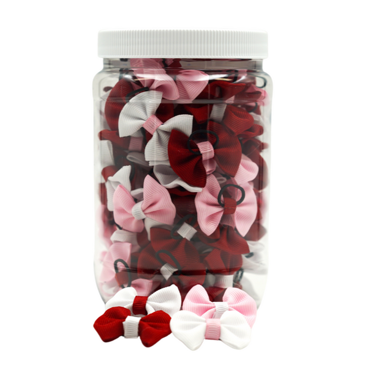 Valentine's Dinky Dog & Cat Grooming Bows Jar
