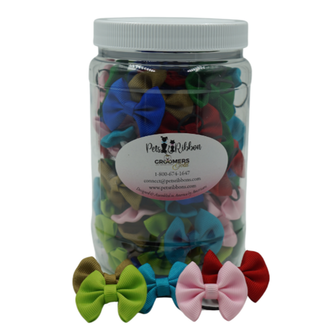 Assorted Dog & Cat Grooming Bows Jar