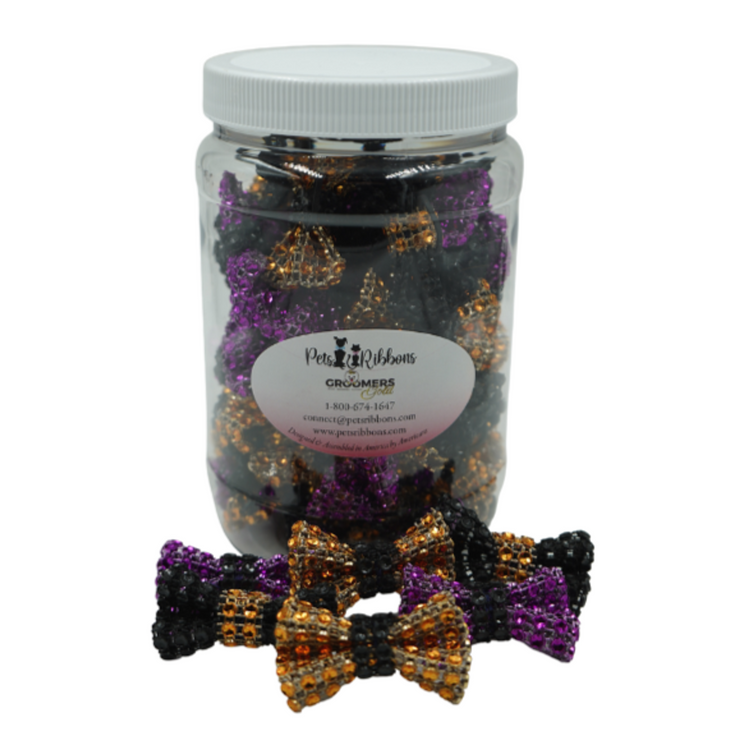 Pets Ribbons Halloween Bling Dog & Cat Bows Jar