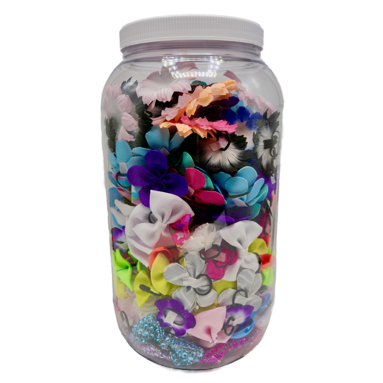 Assorted Bows and Flowers Grooming Jar for Dogs and Cats