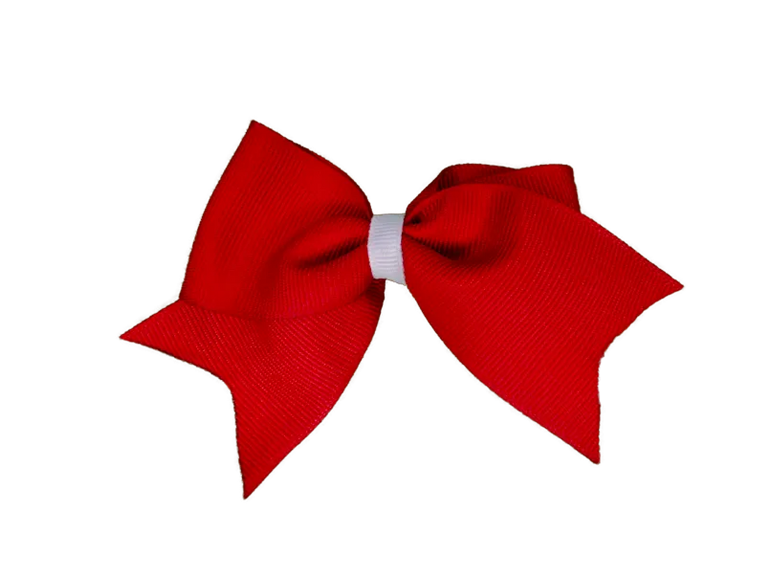 Cheer Grosgrain Dog Grooming Bow with White Center Trim
