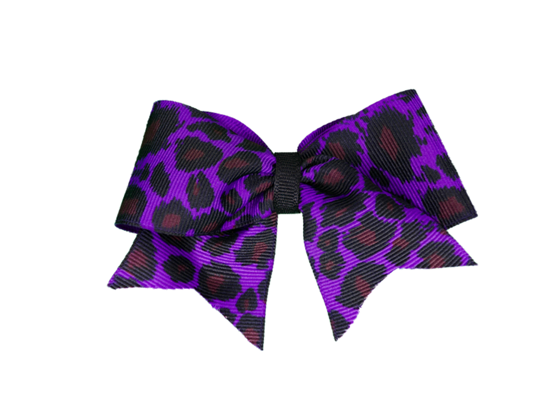 Cheer Grosgrain Animal Print Dog Grooming Bow