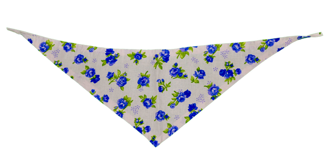 Cotton Blue Rose Dog Bandana