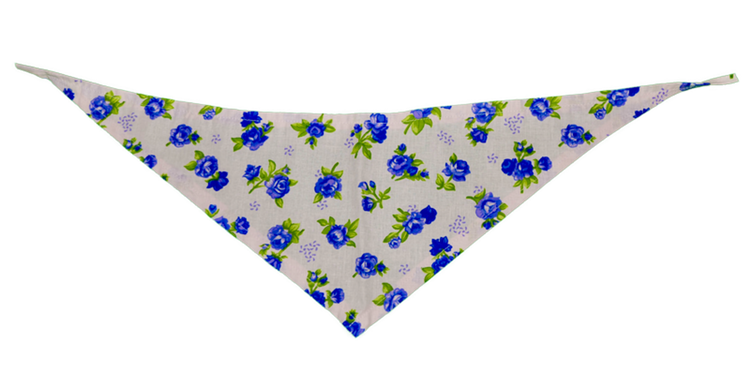 Cotton Blue Rose Dog Bandana