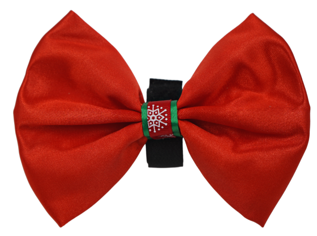 Pets Ribbons Christmas Snowflake Dog Bow