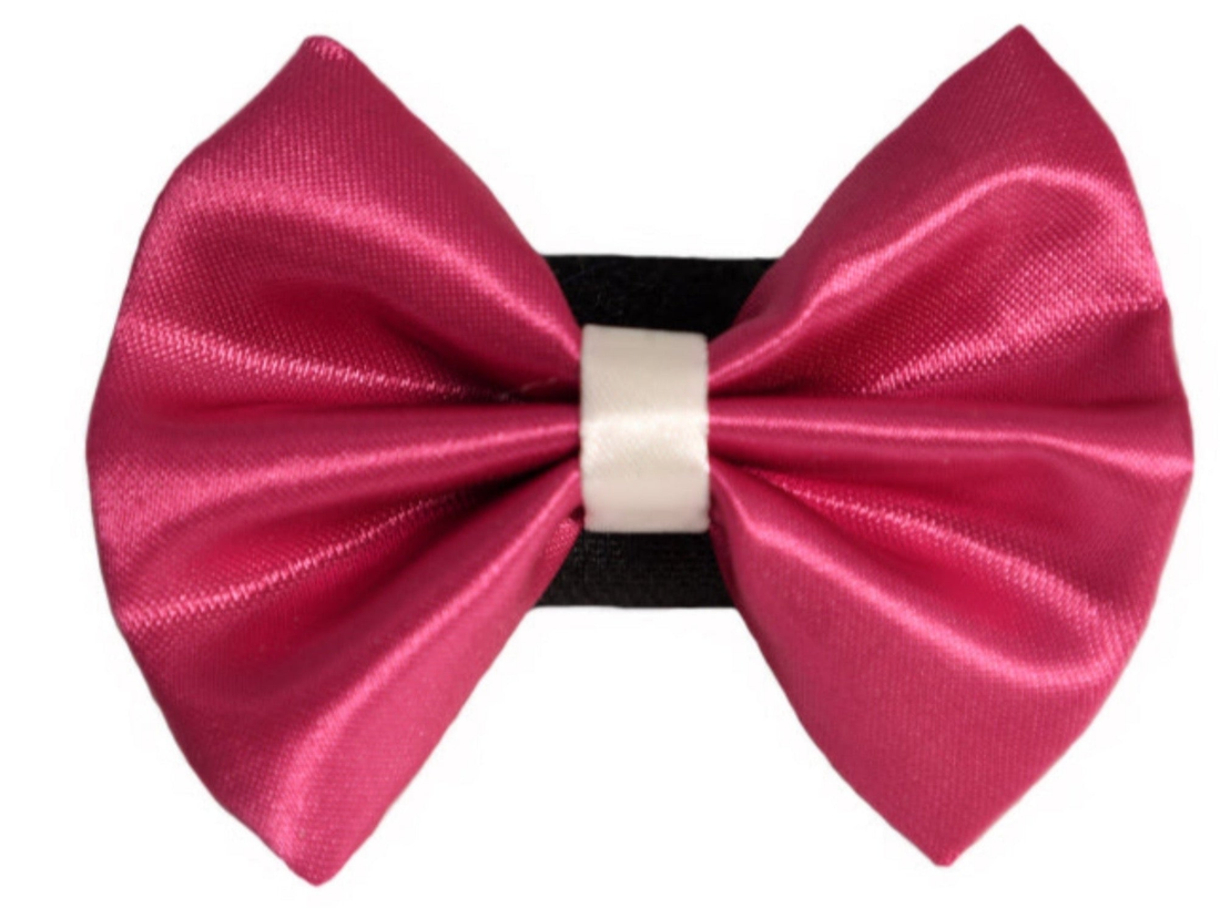 Pets Ribbons Wedding Satin Dog Bow with White Trim