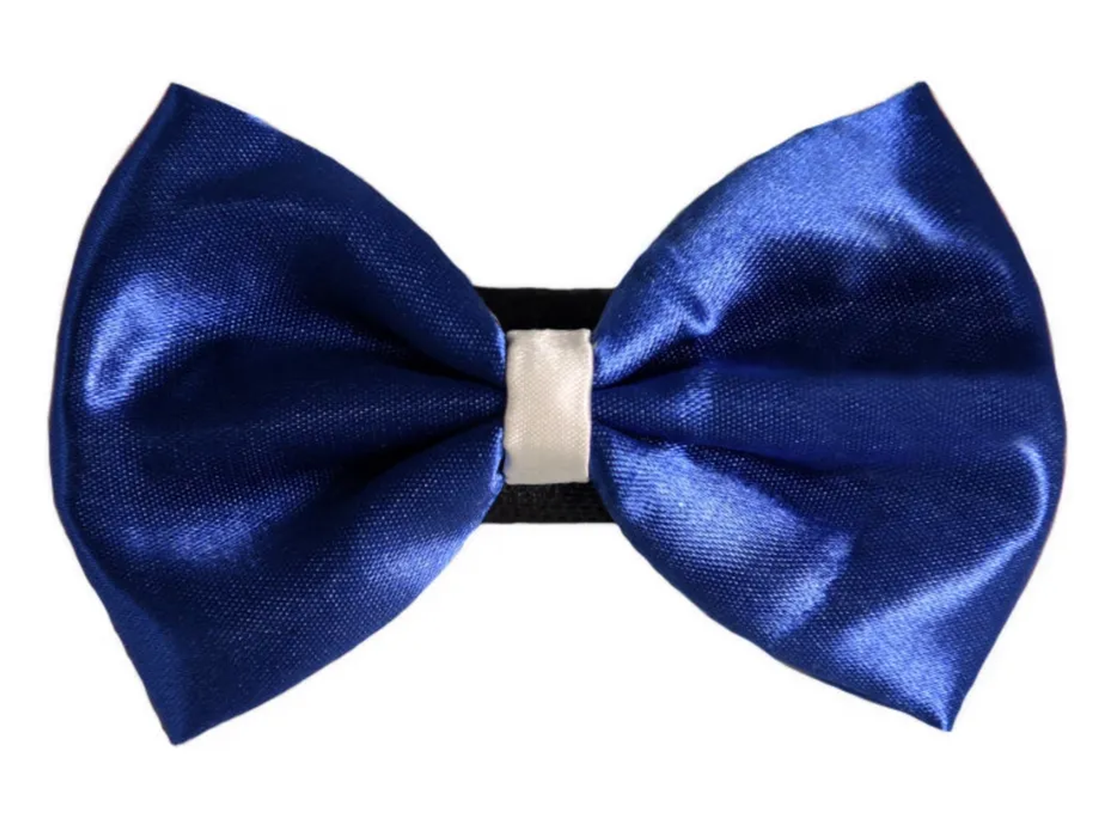 Pets Ribbons Wedding Satin Dog Bow with White Trim