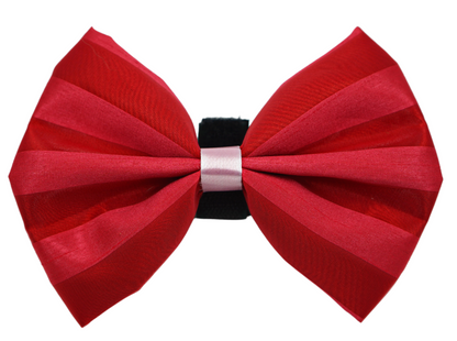 Pets Ribbons Valentine Chiffon Stripe Dog Bow