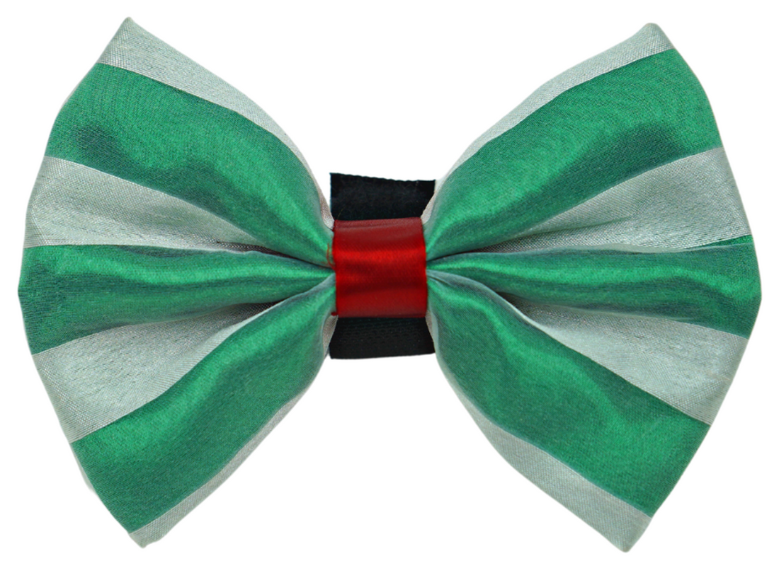 Pets Ribbons Christmas Chiffon Stripe Dog Bow
