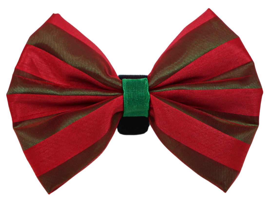 Pets Ribbons Christmas Chiffon Stripe Dog Bow