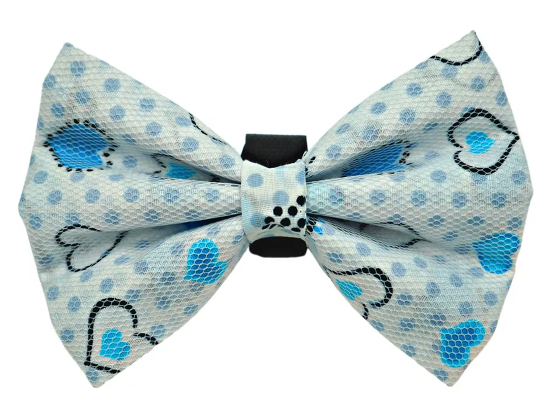 Pets Ribbons Heart Cotton Dog Bow with Net