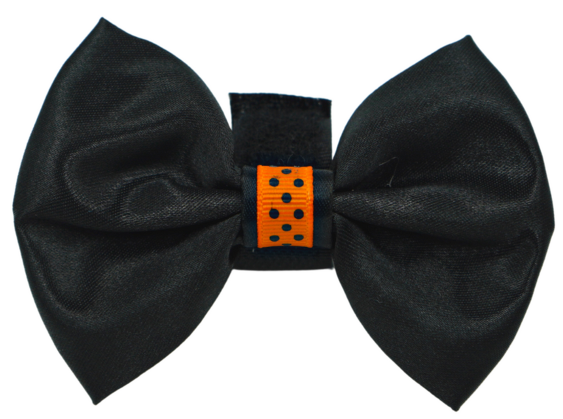 Pets Ribbons Halloween Satin Dog Bow with Dot Trim