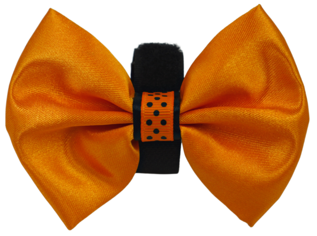Pets Ribbons Halloween Satin Dog Bow with Dot Trim