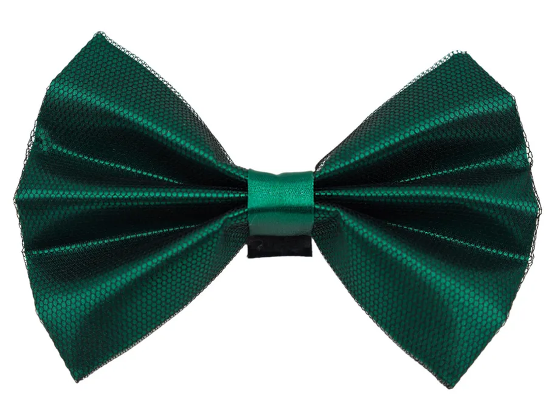 Pets Ribbons Satin Dog Bow with Black Net Overlay