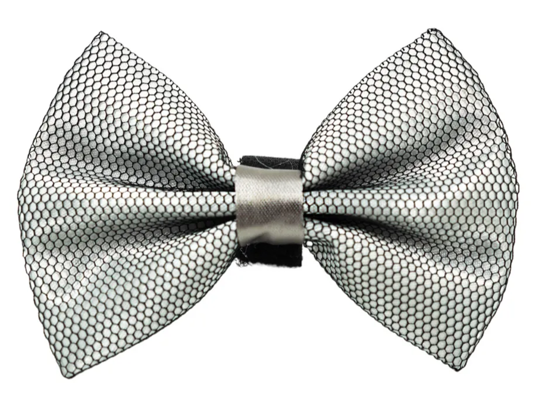 Pets Ribbons Satin Dog Bow with Black Net Overlay