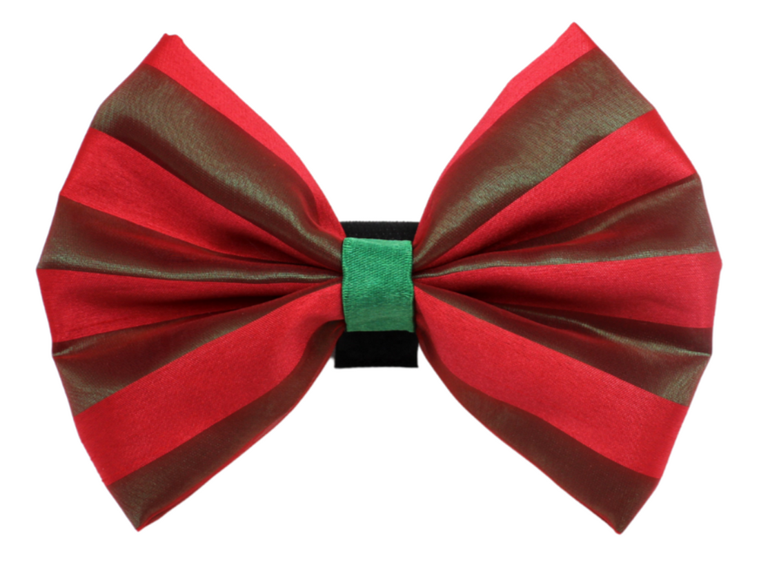 Pets Ribbons Satin Dog Bow with Chiffon Overlay