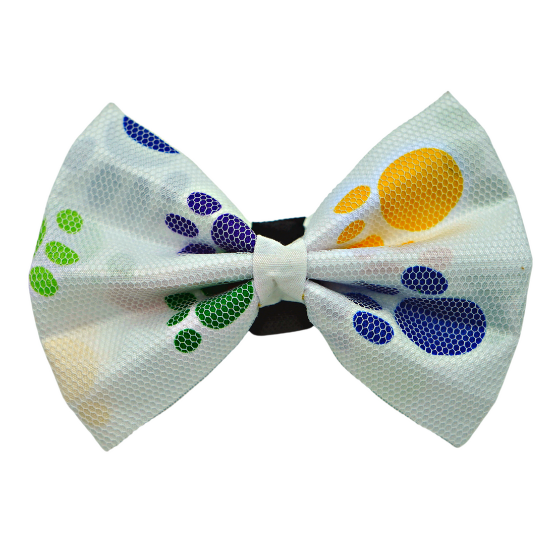 Pets Ribbons Paw Print Dog Bow, White Net