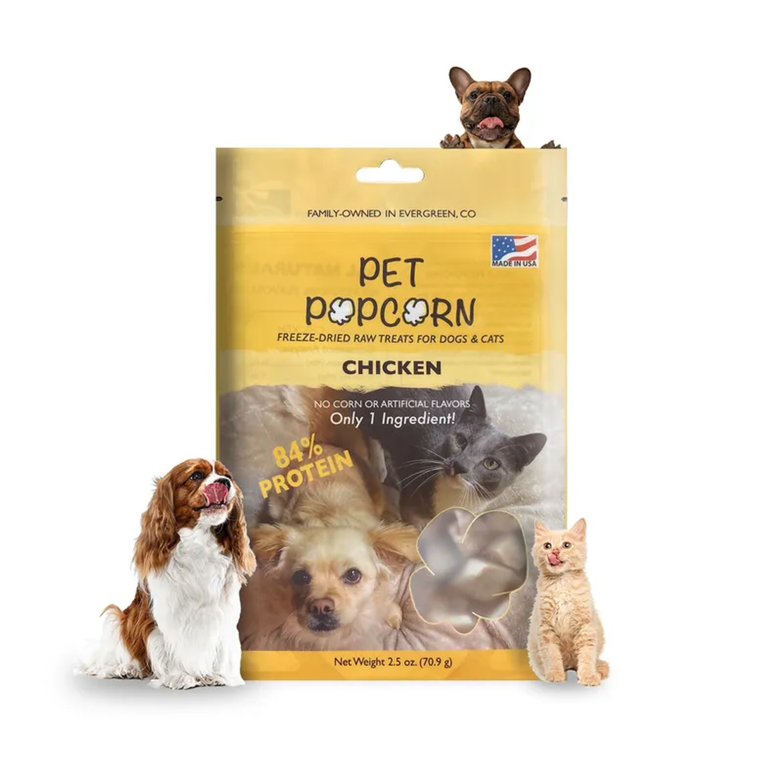Pet Popcorn Freeze-Dried Raw Treats for Dogs & Cats