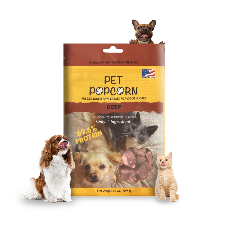 Pet Popcorn Freeze-Dried Raw Treats for Dogs & Cats