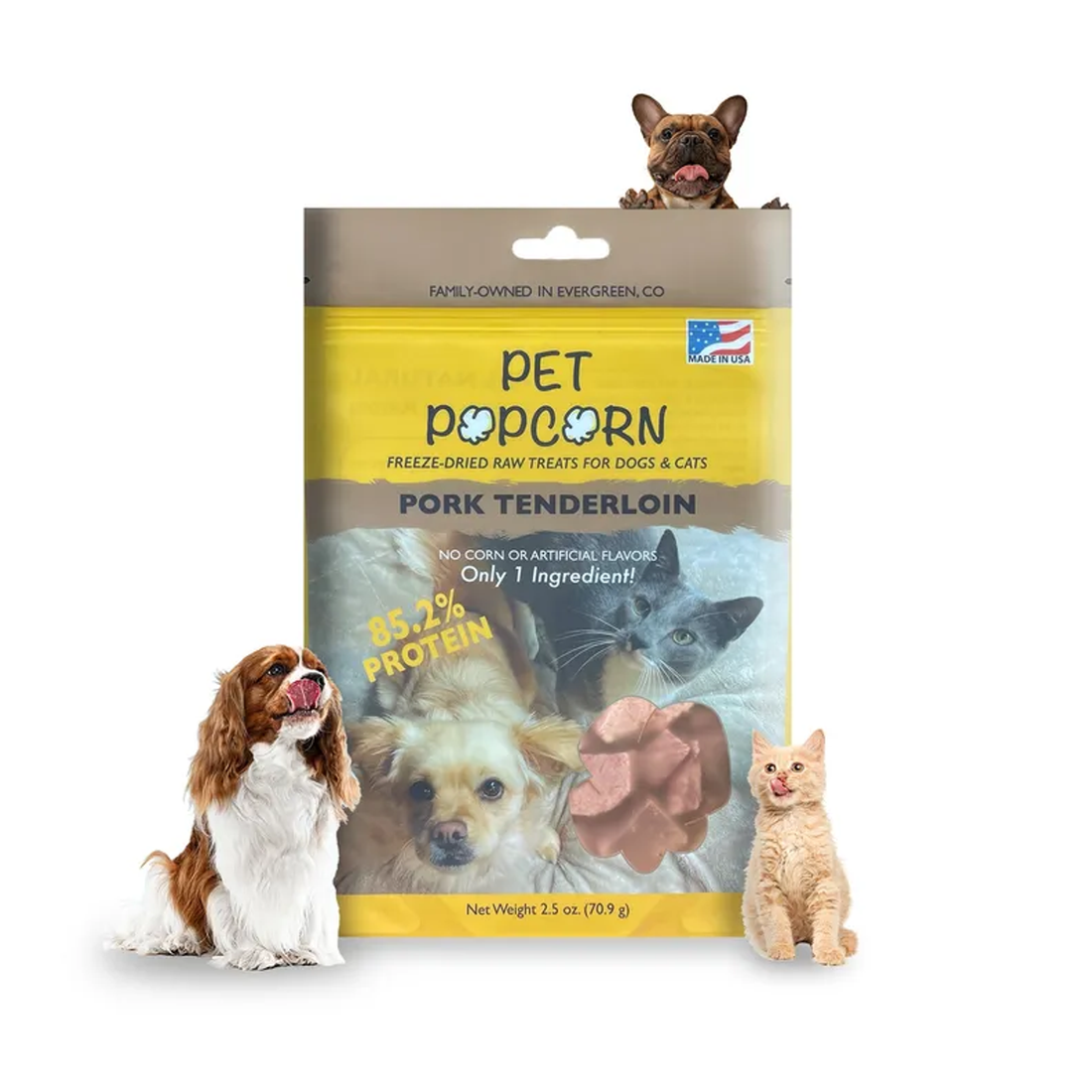 Pet Popcorn Freeze-Dried Raw Treats for Dogs & Cats