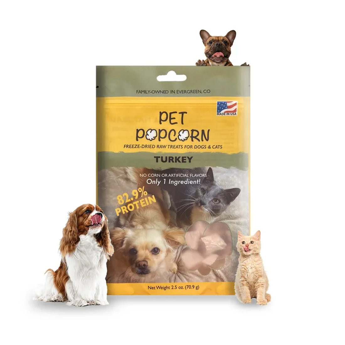 Pet Popcorn Freeze-Dried Raw Treats for Dogs & Cats