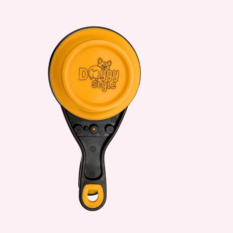 "Feed Me Human" Collapsible Dog Food Scoop - Orange