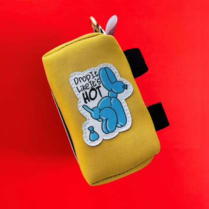 "Drop It Like It's Hot" Yellow Poop Bag Dispenser