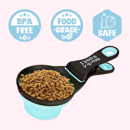 "I Licked It So It's Mine" Collapsible Dog Food Scoop - Aqua