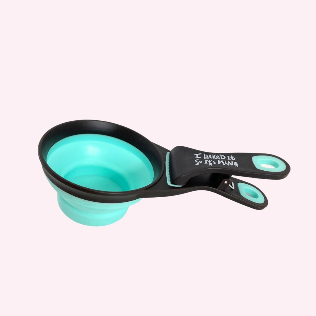 "I Licked It So It's Mine" Collapsible Dog Food Scoop - Aqua