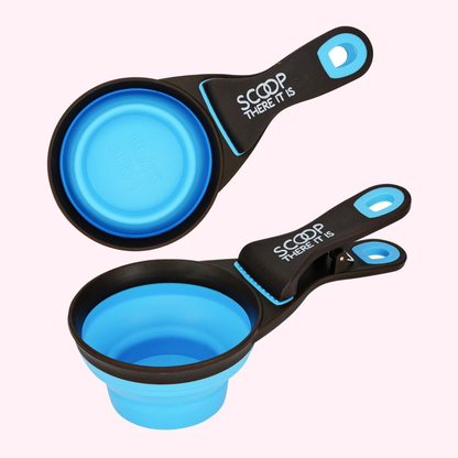 "Scoop There It Is!" Collapsible Dog Food Scoop - Blue