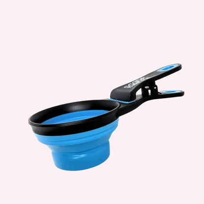 "Scoop There It Is!" Collapsible Dog Food Scoop - Blue