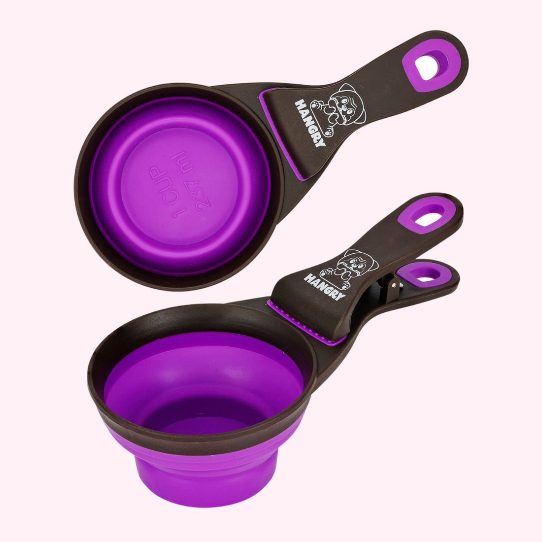 "Hangry" Collapsible Dog Food Scoop - Purple