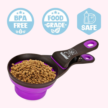 "Hangry" Collapsible Dog Food Scoop - Purple
