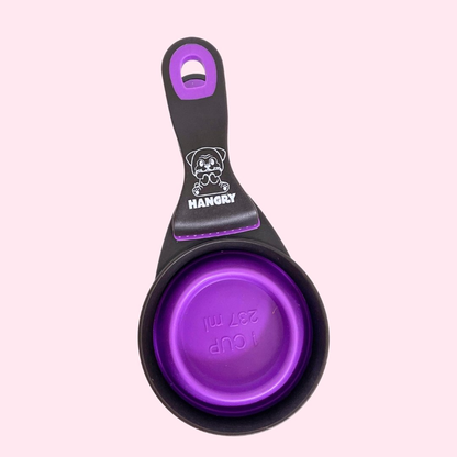 "Hangry" Collapsible Dog Food Scoop - Purple