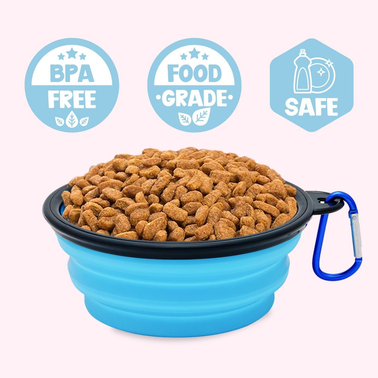 "Thirsty" Collapsible Dog Bowl - Blue