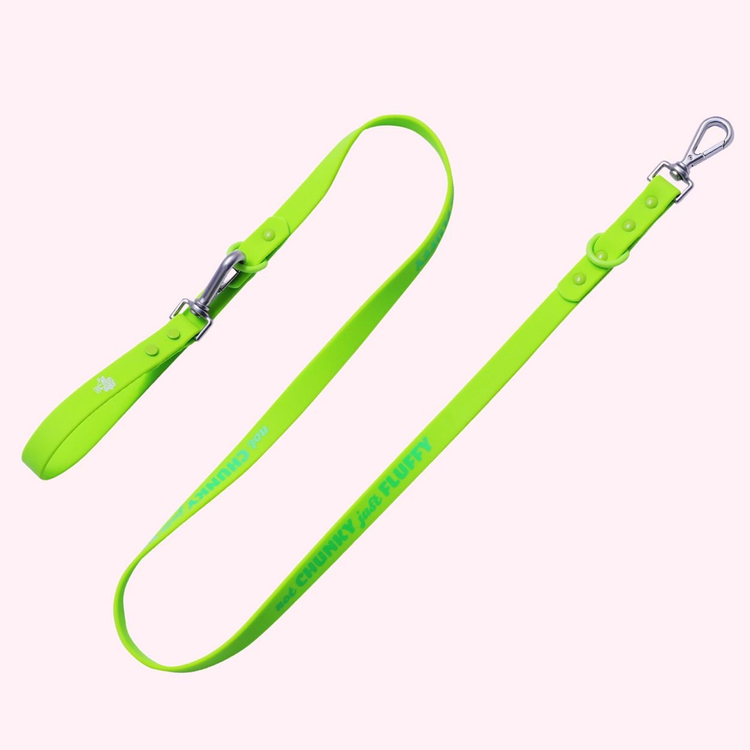 "Not Chunky Just Fluffy" Lime Green Silicone Dog Leash