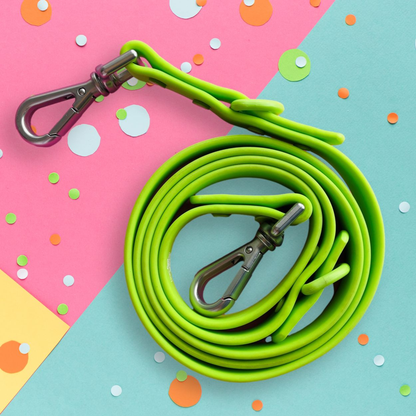 "Not Chunky Just Fluffy" Lime Green Silicone Dog Leash