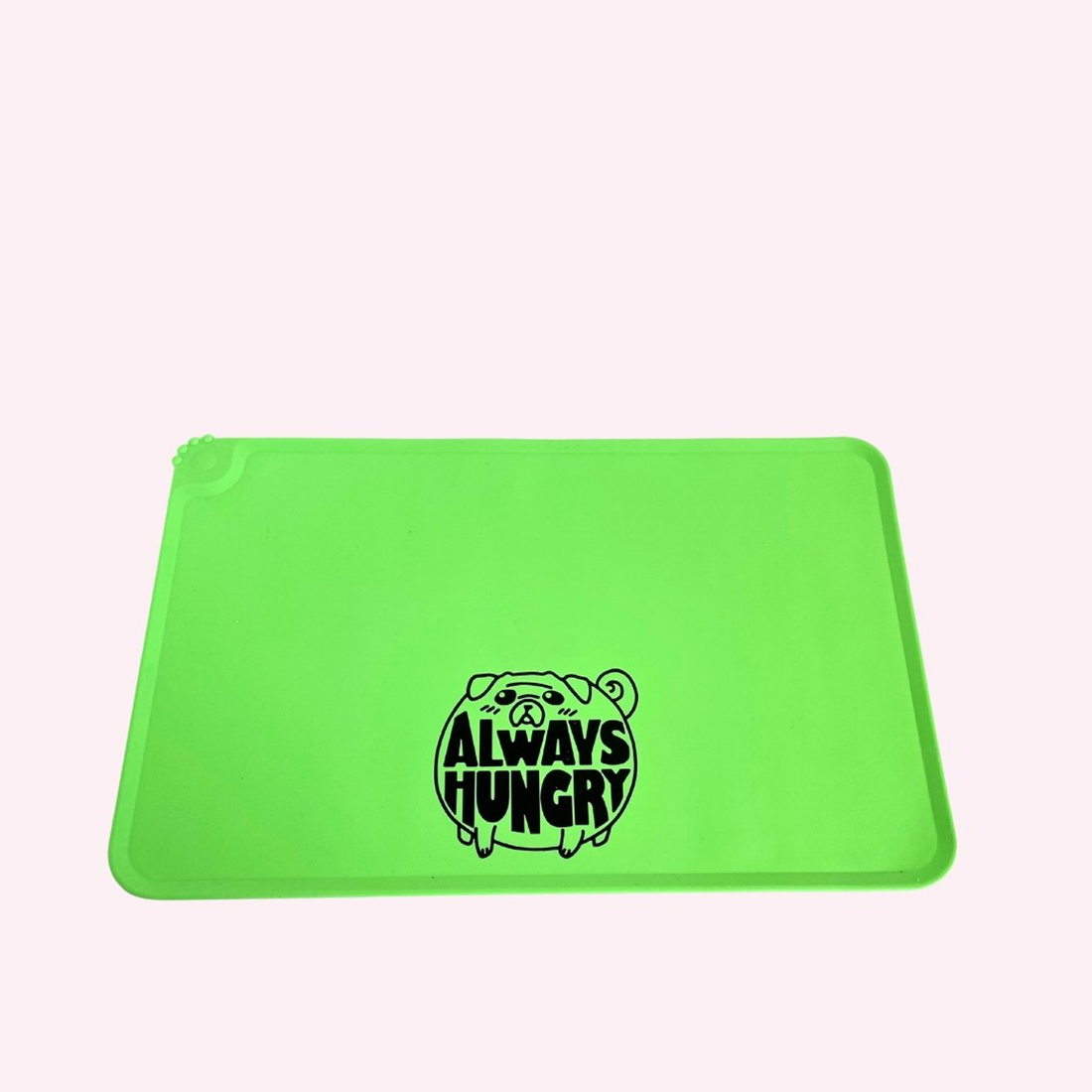 "Always Hungry" Green Silicone Dog Feeding Mat