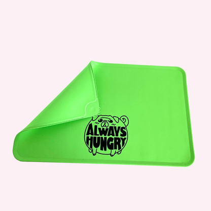 "Always Hungry" Green Silicone Dog Feeding Mat