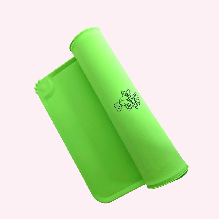 "Always Hungry" Green Silicone Dog Feeding Mat