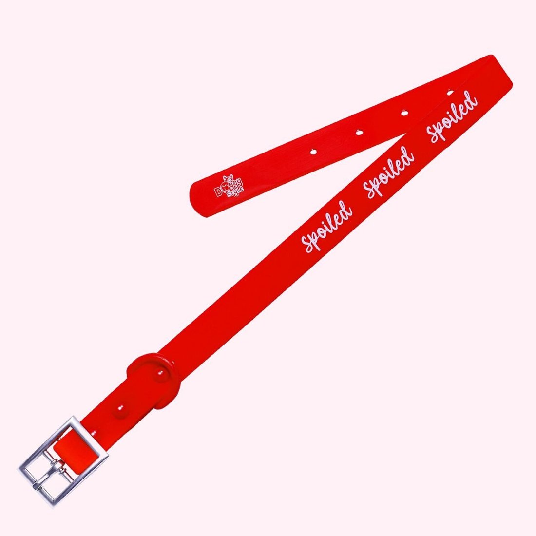 "Spoiled" Red Silicone Dog Collar