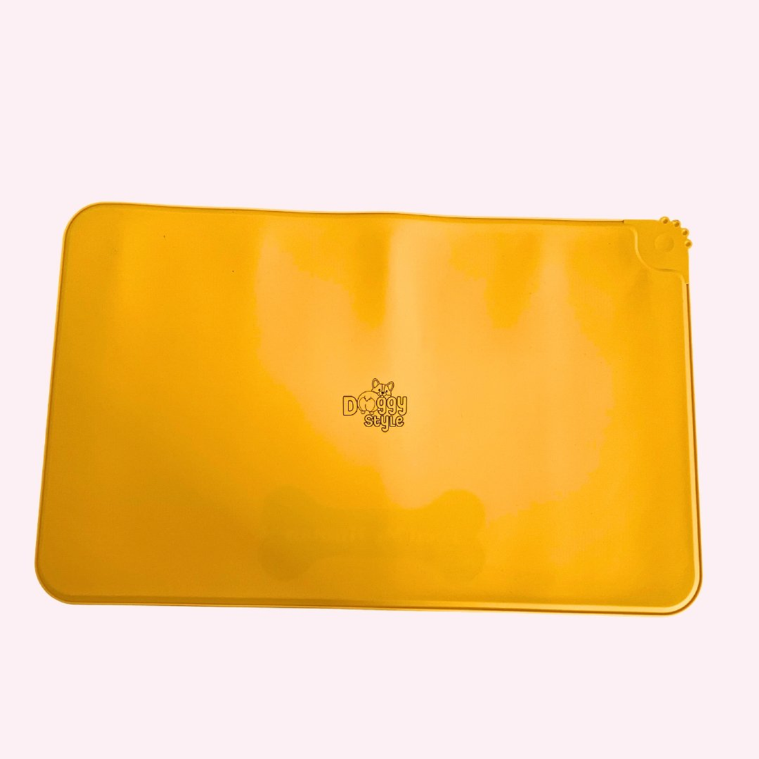 "Feed Me Human" Yellow Silicone Dog Feeding Mat