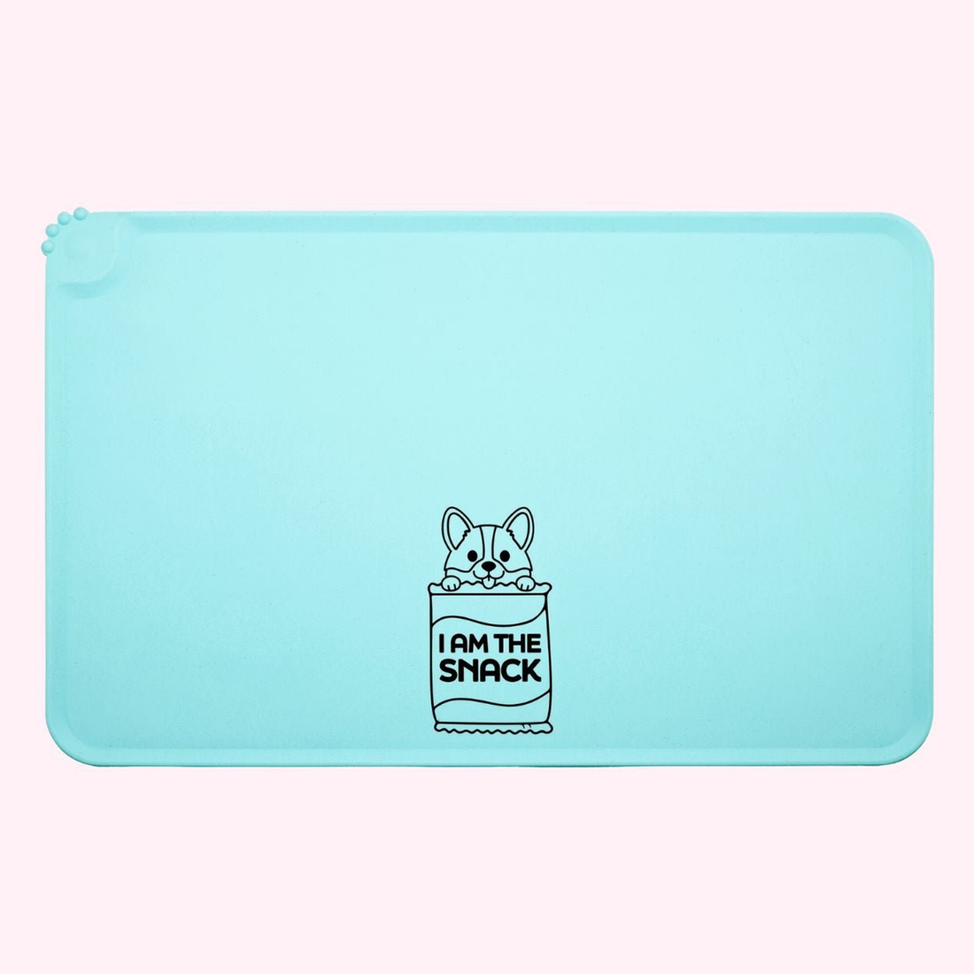 "I Am The Snack" Aqua Silicone Dog Feeding Mat